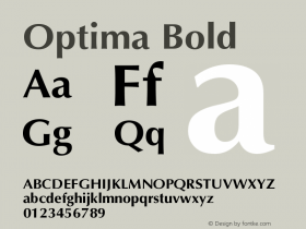 Optima Bold Version 001.004 Font Sample