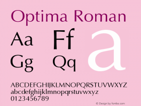 Optima Roman Version 001.004 Font Sample