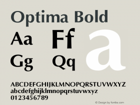 Optima Bold Version 001.007 Font Sample