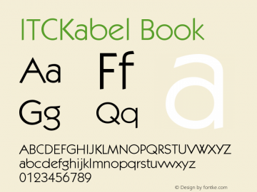 ITCKabel Book Version 001.000 Font Sample