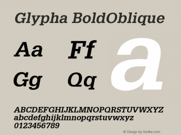 Glypha BoldOblique Version 001.003图片样张