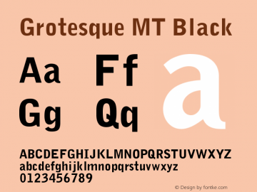 Grotesque MT Black Version 001.000 Font Sample