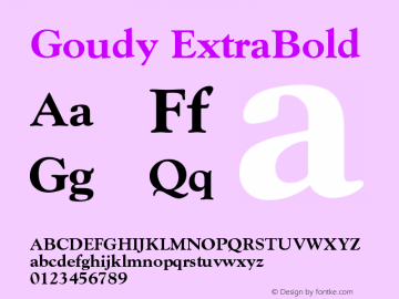 Goudy ExtraBold Version 001.000 Font Sample