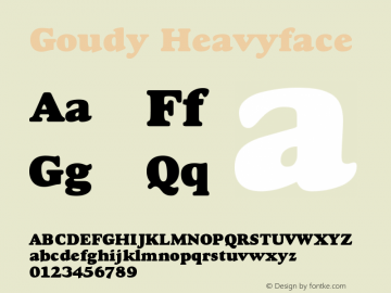 Goudy Heavyface Version 001.000 Font Sample