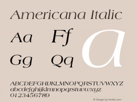 Americana Italic Version 001.001 Font Sample