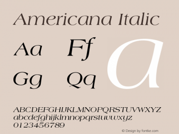 Americana Italic Version 001.001图片样张