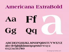 Americana ExtraBold Version 001.001 Font Sample