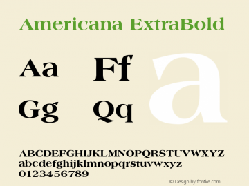 Americana ExtraBold Version 001.002图片样张
