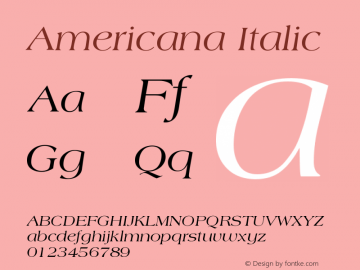 Americana Italic Version 001.002图片样张