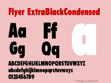 Flyer ExtraBlackCondensed Version 001.000 Font Sample
