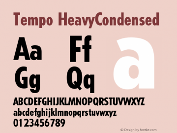 Tempo HeavyCondensed Version 001.001 Font Sample