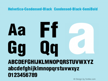 Helvetica-Condensed-Black Condensed-Black-SemiBold Version 001.000图片样张