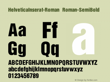 HelveticaInserat-Roman Roman-SemiBold Version 001.000图片样张