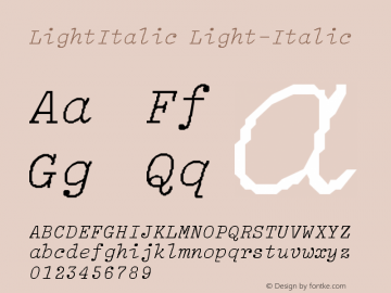 LightItalic Light-Italic Version 001.000图片样张