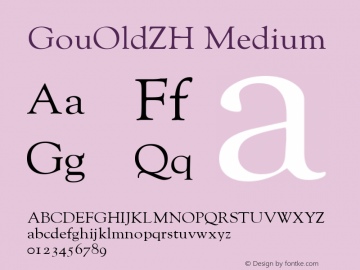 GouOldZH Medium Version 001.001 Font Sample