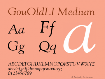 GouOldLI Medium Version 001.001 Font Sample