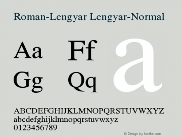Roman-Lengyar Lengyar-Normal Version 001.000 Font Sample