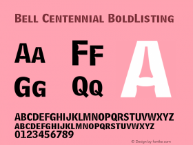 Bell Centennial BoldListing Version 001.000图片样张