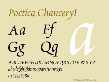 Poetica ChanceryI Version 001.000图片样张