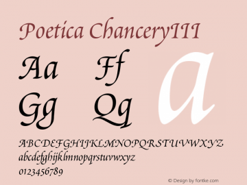 Poetica ChanceryIII Version 001.000图片样张