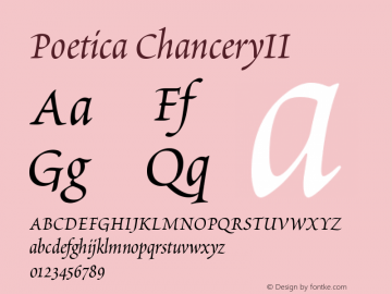Poetica ChanceryII Version 001.000图片样张