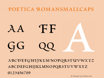 Poetica RomanSmallCaps Version 001.000图片样张