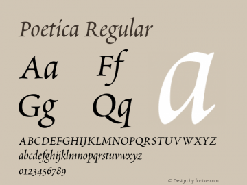 Poetica Regular Version 001.001图片样张