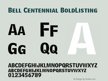 Bell Centennial BoldListing Version 003.001图片样张