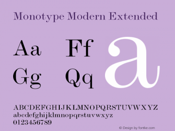 Monotype Modern Extended Version 001.000图片样张