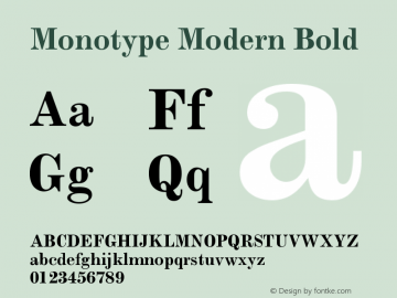 Monotype Modern Bold Version 001.000图片样张