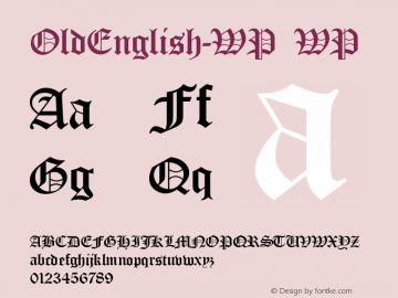 OldEnglish-WP WP Version 1.000 Font Sample