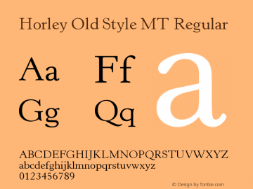 Horley Old Style MT Regular Version 001.000图片样张