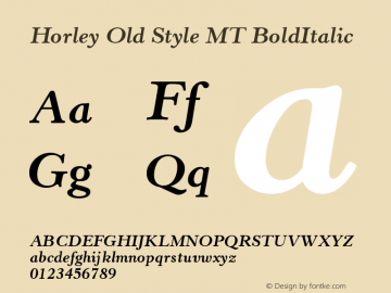 Horley Old Style MT BoldItalic Version 001.000图片样张