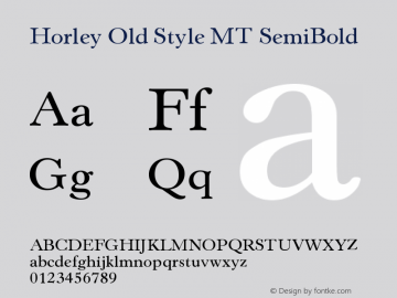 Horley Old Style MT SemiBold Version 001.000图片样张
