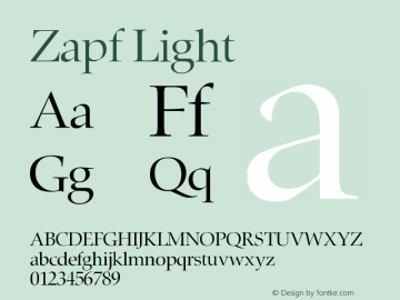 Zapf Light Version 001.000图片样张