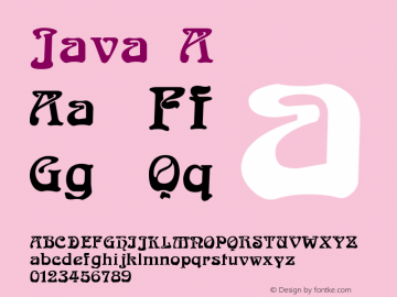 Java A Version 1.000 Font Sample