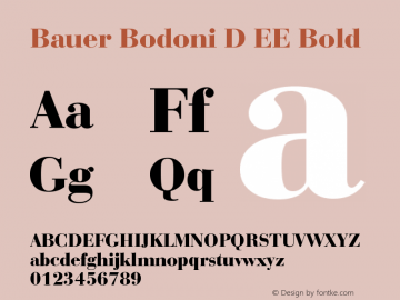 Bauer Bodoni D EE Bold Version 001.005图片样张