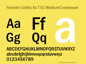 Franklin Gothic Itc T EE MediumCondensed Version 001.004图片样张