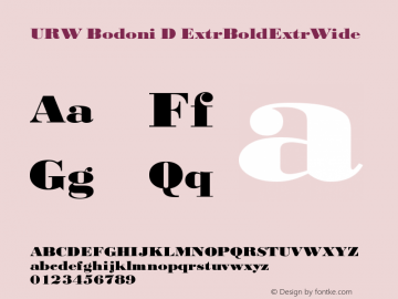 URW Bodoni D ExtrBoldExtrWide Version 001.005 Font Sample