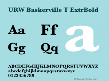 URW Baskerville T ExtrBold Version 001.005 Font Sample