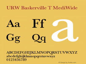 URW Baskerville T MediWide Version 001.005 Font Sample