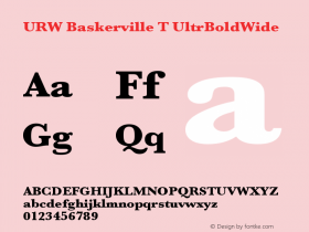 URW Baskerville T UltrBoldWide Version 001.005图片样张