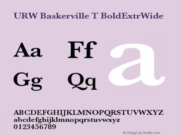 URW Baskerville T BoldExtrWide Version 001.005图片样张