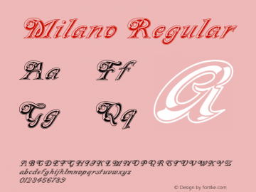 Milano Regular Version 1.0 Font Sample