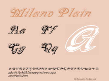 Milano Plain Version 1.0 Font Sample