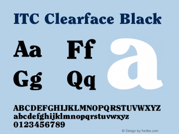 ITC Clearface Black Version 001.001图片样张