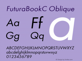 FuturaBookC Oblique Version 001.000 Font Sample