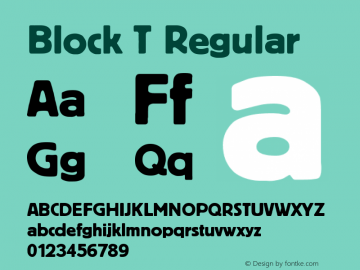 Block T Regular Version 001.005 Font Sample