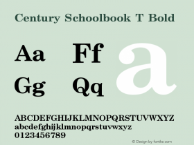 Century Schoolbook T Bold Version 001.005 Font Sample