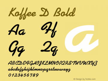 Koffee D Bold Version 001.005 Font Sample
